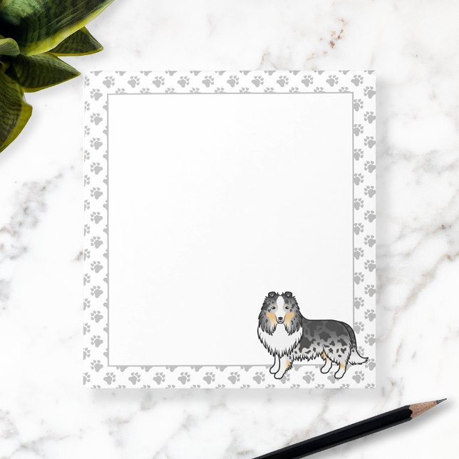 Bloc De Notas Blue Merle Shetland Sheepdog Cartog Dog & Paws (Subido por el creador)