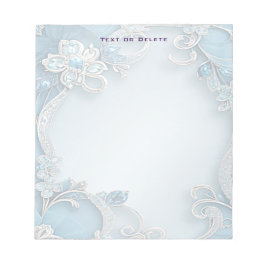 Bloc De Notas Blue Ornate Floral Notepad