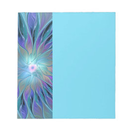 Bloc De Notas Blue Purple Flower Dream Abstract Fractal Art