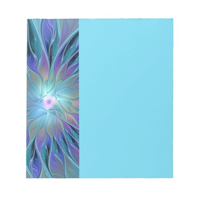 Bloc De Notas Blue Purple Flower Dream Abstract Fractal Art (Frente)