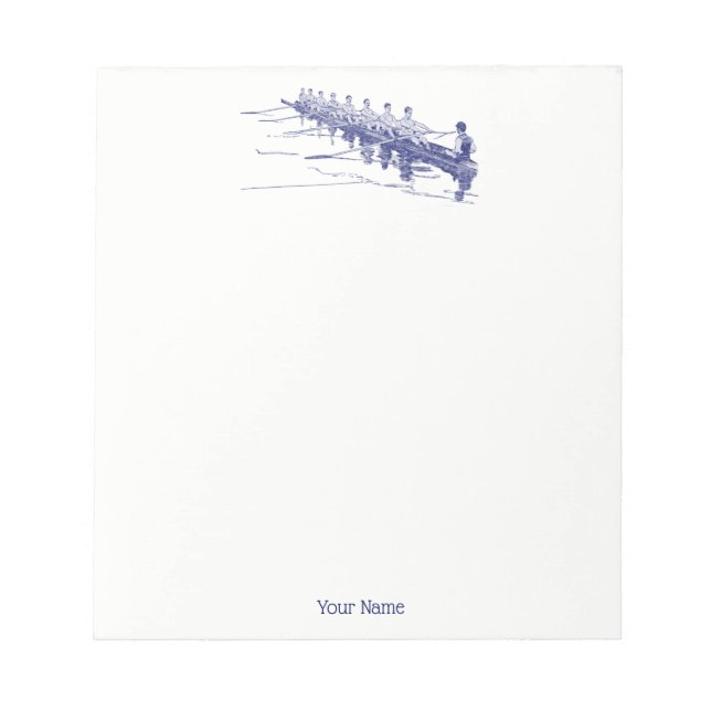 Bloc De Notas Blue Rowing Rowers Equipo Deportes Náuticos #3 (Frente)