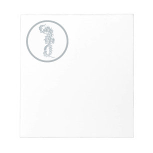 Bloc De Notas Blue Seahorse Blue Classic Nautical Elegant