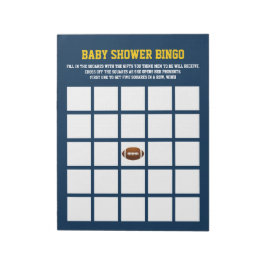 Bloc De Notas Blue Yellow FOOTBALL baby ducha BINGO GAME