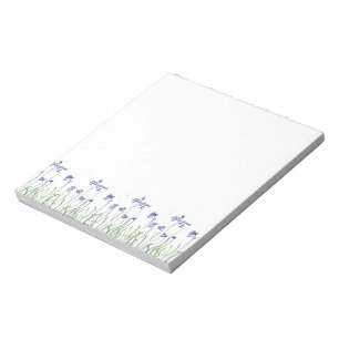 Bloc De Notas Bluebells acuarela azul florido bosque natural