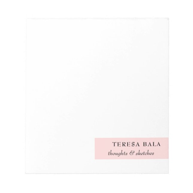 Bloc De Notas Blush Pink Modern Minimal Feminine Design (Frente)