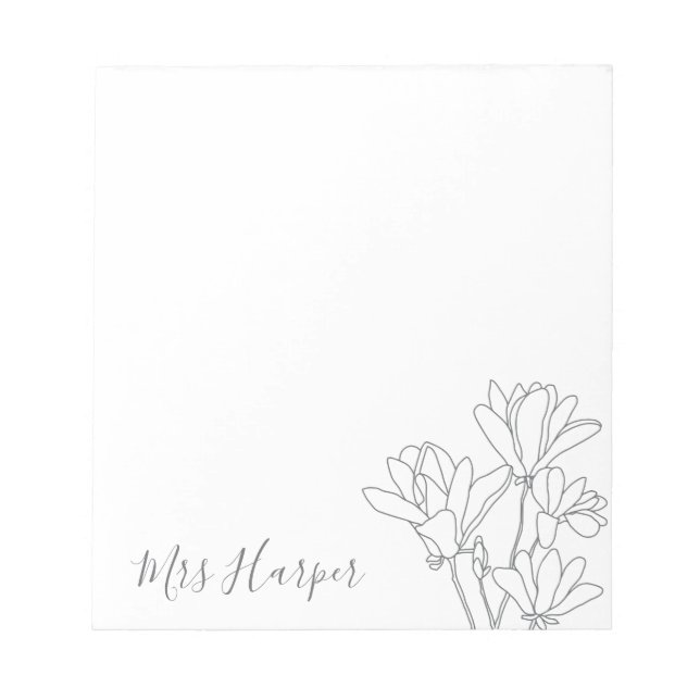 Bloc De Notas Boceto de magnolia (Frente)