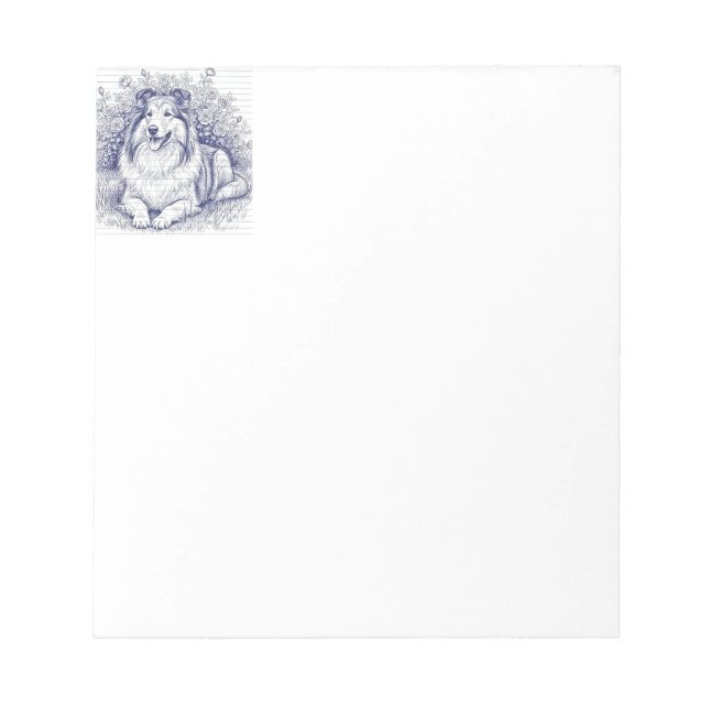 Bloc De Notas Boceto de Sheltie (Frente)
