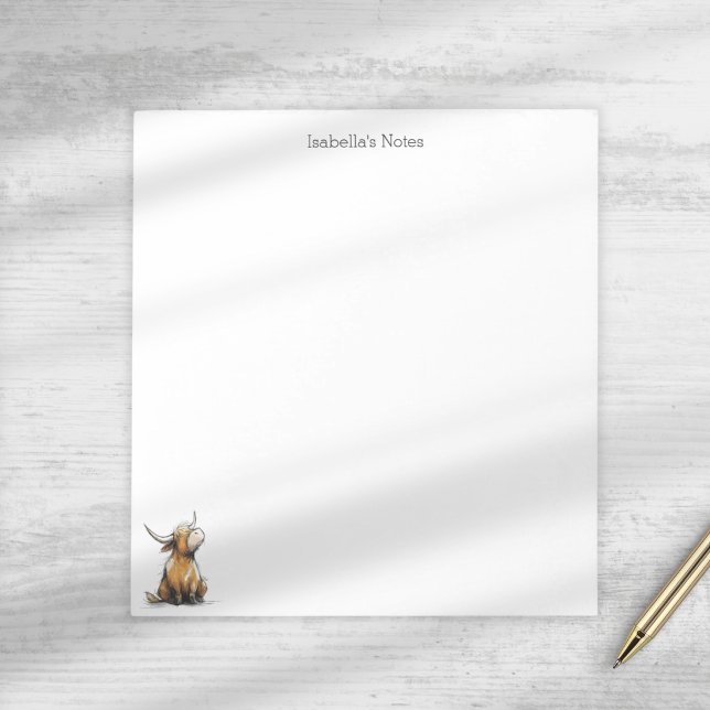 Bloc De Notas Boceto personalizado de vaca de las Tierras Altas  (Subido por el creador)