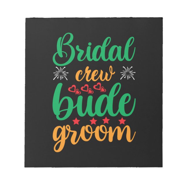Bloc De Notas Boda Bridal Crew Groom (Frente)