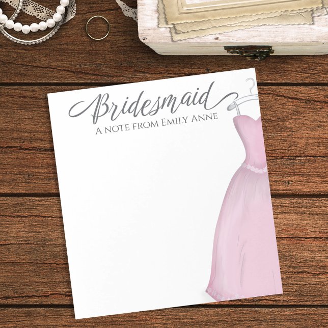 Bloc De Notas Boda Bridesmaid Elegante Vintage Rosa (Subido por el creador)