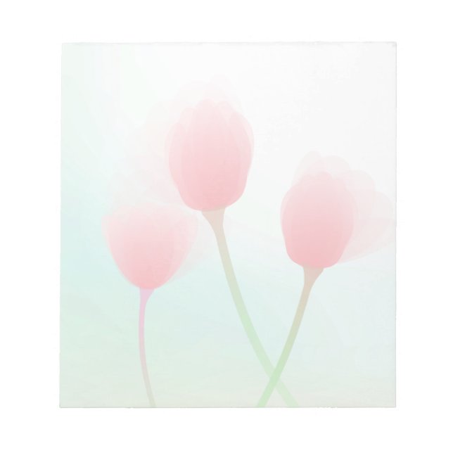 Bloc De Notas Boda de tulipanes Pastel rosa suave (Frente)