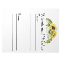 Bloc De Notas Boda del libro de invitados de girasol / Todas las