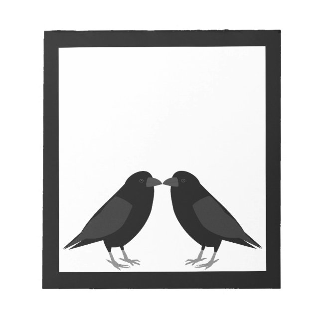 Bloc De Notas Boda gótico Kissing Ravens (Frente)