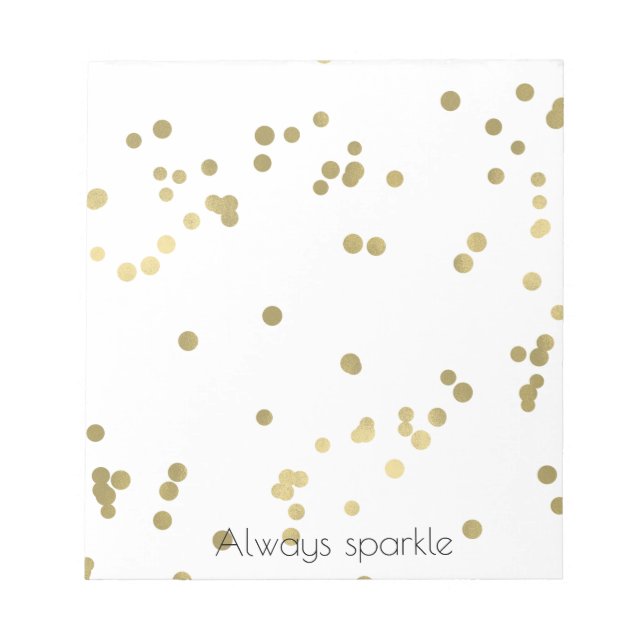 Bloc De Notas Boda Sparkle Gold Confetti (Frente)