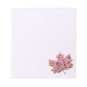 Bloc De Notas Boho Autumn Leaf Colorful Watercolor Púrpura