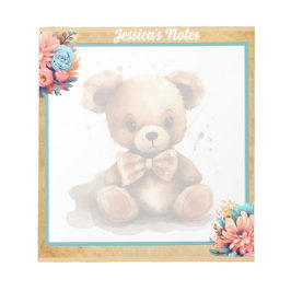 Bloc De Notas Boho Blue Bear Baby Shower