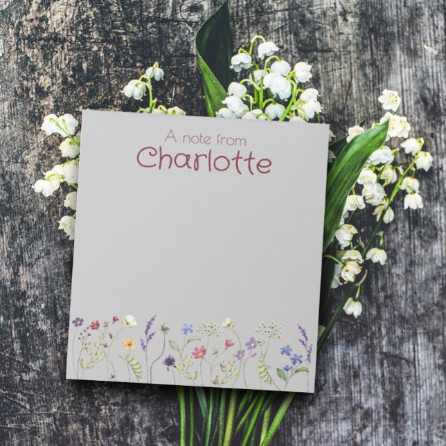 Bloc De Notas Boho Country Floral daisy acuarela gris Notepad (Subido por el creador)