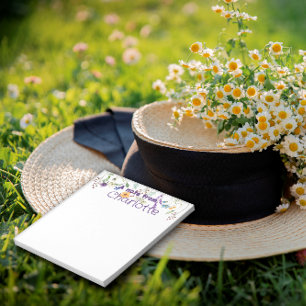Bloc De Notas Boho Country wildflower acuarela púrpura Notepad