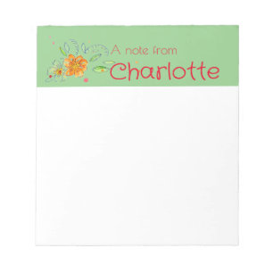 Bloc De Notas Boho Country wildflower acuarela verde