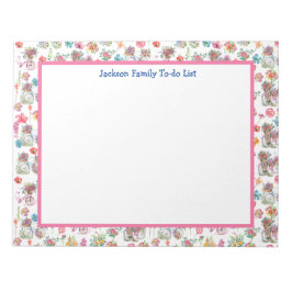 Bloc De Notas Boho Flores silvestres planificador de bicicletas