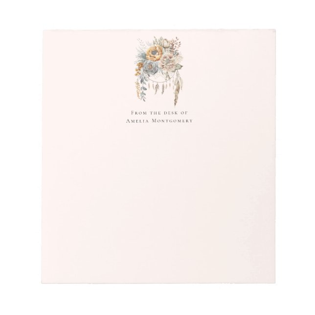Bloc De Notas Boho Flower Bouquet y Dreamcatcher (Frente)
