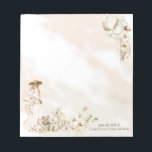Bloc De Notas Boho Leopard | Lady Floral Bridal Shower Favor<br><div class="desc">Elegancia tropical subestimada con hermosas flores tamizadas como marco para tu "ducha de novia" en este guión de diseño bohemio de texto. Presenta una mujer con un gran gorra de un florido y pintoresco en un largo y lujoso vestido rosa pálido, sosteniendo un exuberante ramo de flores con un hermoso...</div>