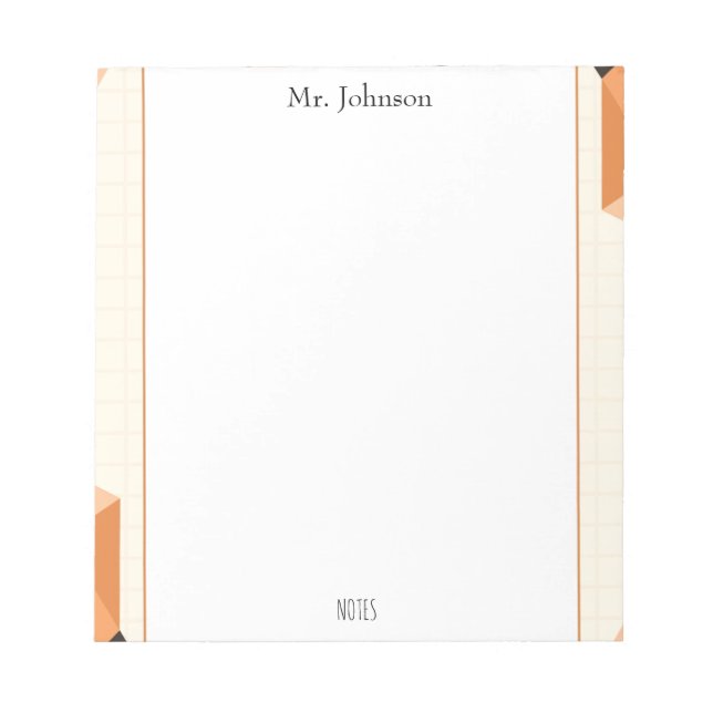 Bloc De Notas Boho Lines Frame Teacher Notepad (Frente)