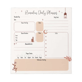 Bloc De Notas Boho Personalizable Islámico Ramadan Planner