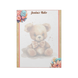 Bloc De Notas Boho Pink Bear Baby Shower