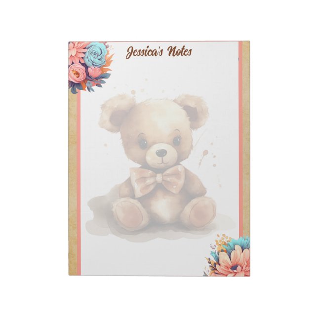 Bloc De Notas Boho Pink Bear Baby Shower (Lado Izquierdo)