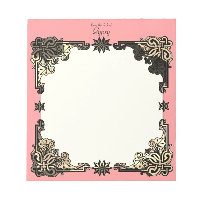 Bloc De Notas Boho rosa floral nudo celta bohemio (Frente)