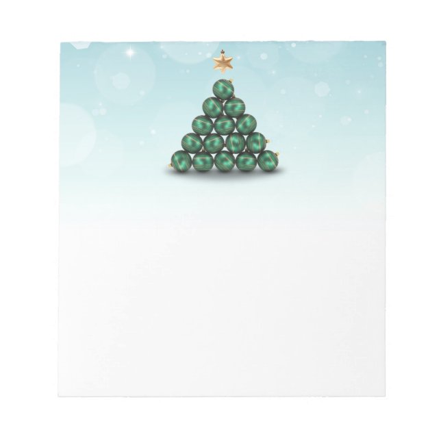 Bloc De Notas Bolas de navidades en forma de árbol (Frente)
