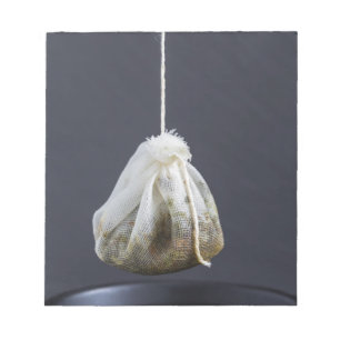Bloc De Notas Bolsa de té colgada en una taza