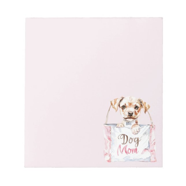 Bloc De Notas Bolso para Mamá de Perro Rosa Rubor (Frente)