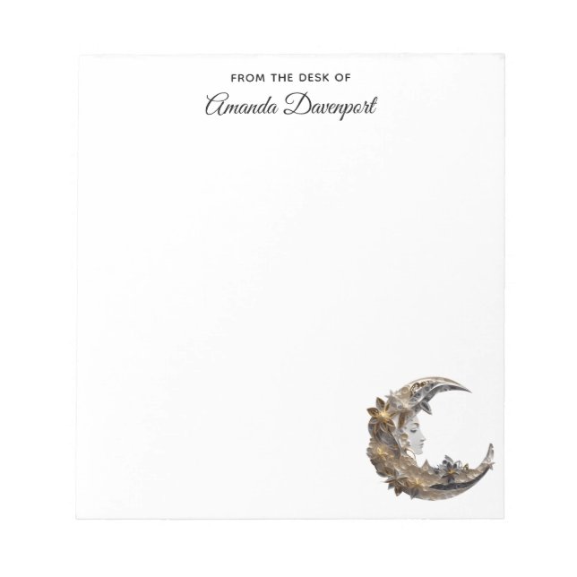 Bloc De Notas Bonita cara en la luna (Frente)