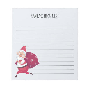 Bloc De Notas Bonita lista de Grey Santa
