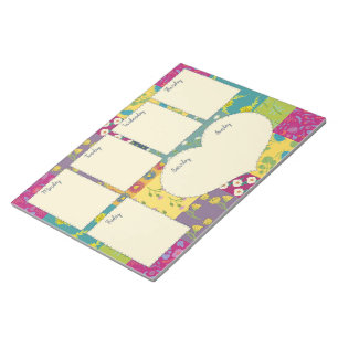 Bloc De Notas Bonito Boho Máximalist Quilt Weekly Planner