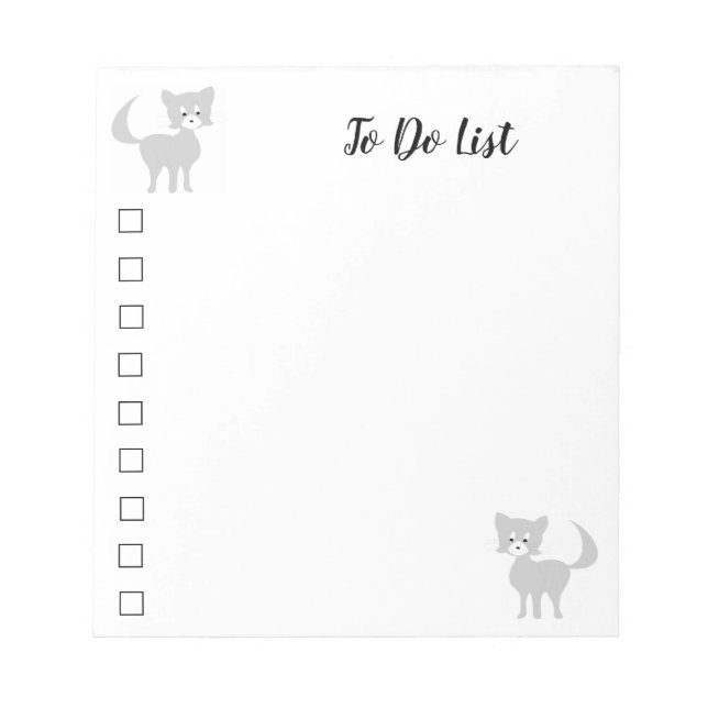 Bloc De Notas Bonito de gato gris Personalizado Puss para hacer  (Frente)