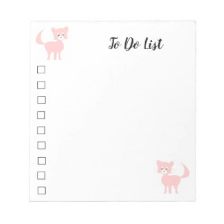 Bloc De Notas Bonito de gato rosa Personalizado Puss para hacer