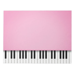 Bloc De Notas Bonito de teclado piano 8.5x11 Música rosa