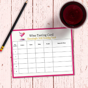 Bloc De Notas Bonito en 30 años rosado adivina el vino