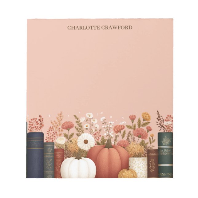 Bloc De Notas Bonito Floral Bookish (Frente)