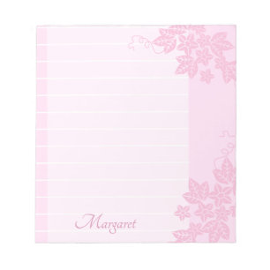 Bloc De Notas Bonito Floral Rosa Llenado