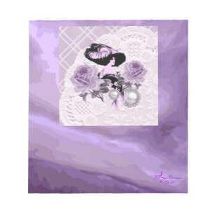 Bloc De Notas Bonito Lavanda Lady Vintage Lace Pequeño Notepad