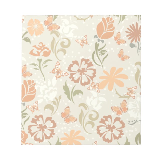 Bloc De Notas Bonito Patrón floral moderno (Frente)
