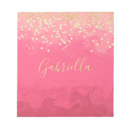 Bloc De Notas Bonito personalizada en rosa con oro