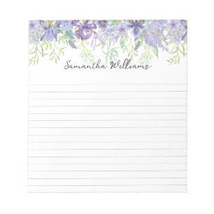 Bloc De Notas Bonito personalizado de frontera floral notepad