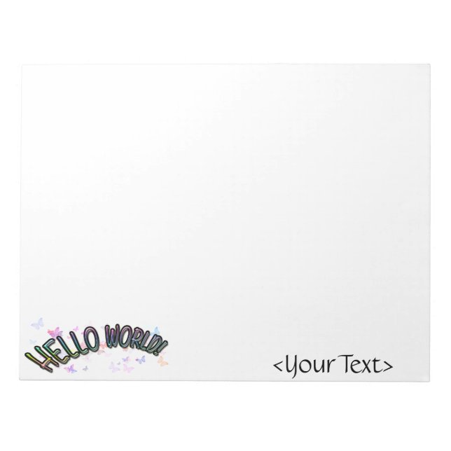 Bloc De Notas Bonito Rainbow Hello World (Frente)