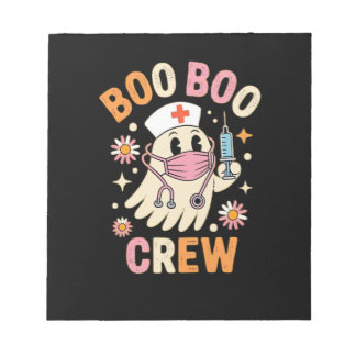 Bloc De Notas Boo Boo Crew Halloween Ghost Nurse Essential T-Shi