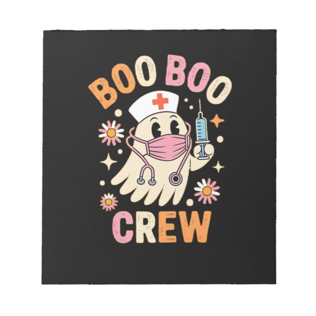 Bloc De Notas Boo Boo Crew Halloween Ghost Nurse Essential T-Shi (Frente)